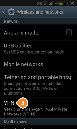 How to set up PPTP on Android KitKat: Step 3