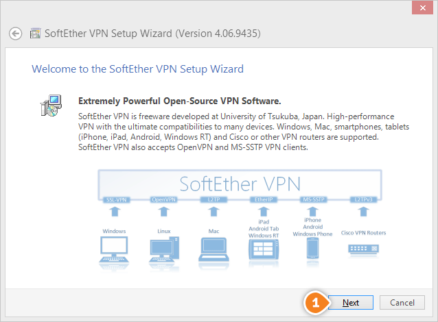 How to set up SoftEther VPN on Windows: Step 1