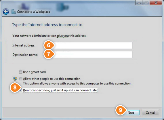 How to set up PPTP on Windows 7: Step 5