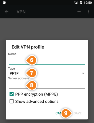 How to set up PPTP on Android Marshmallow: Step 6