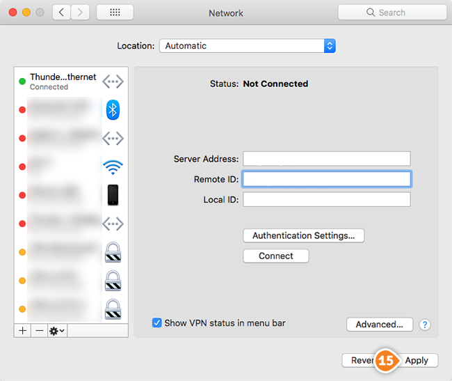 How to set up IKEv2 on Mac OS: Step 7