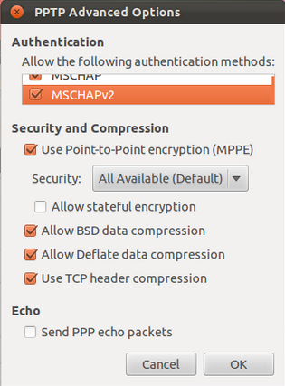 How to set up PPTP VPN on Ubuntu: Step 4