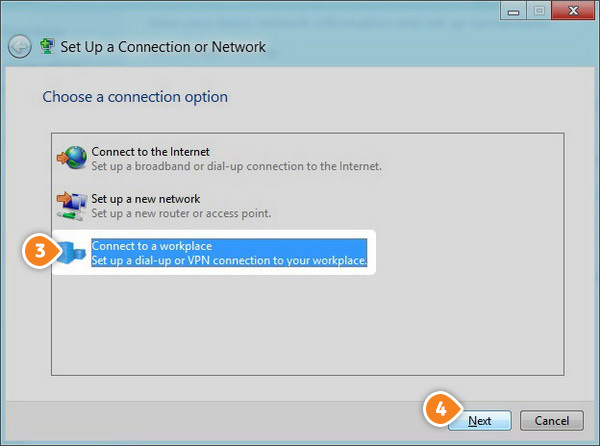How to set up L2TP on Windows 8: Step 3